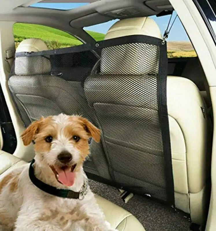 Car Back Seat Mesh Protector with Hooks Straps for Pets