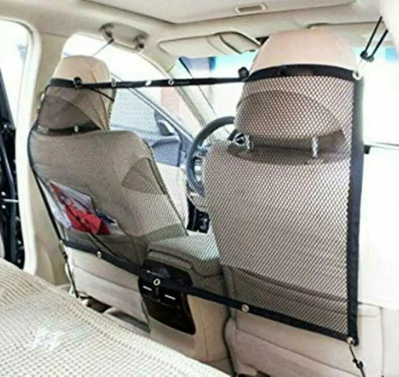 Car Back Seat Mesh Protector with Hooks Straps for Pets