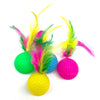 Fun and varied plastic golf balls with feathers