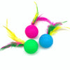 Fun and varied plastic golf balls with feathers