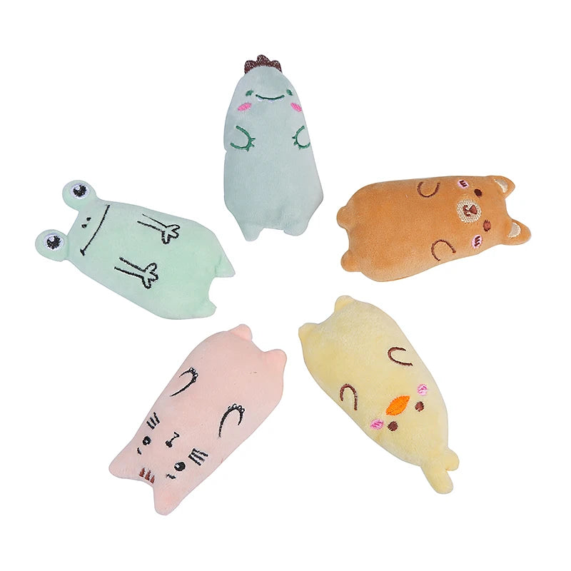 Cute animal shapes plush catnip toys Bite resistant