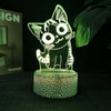 Cat Shape 3D Illusion Night Light Table Lamp