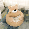 Bear-shaped semi-closed dog bed