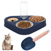 Double bowl feeder and water bottle for pets