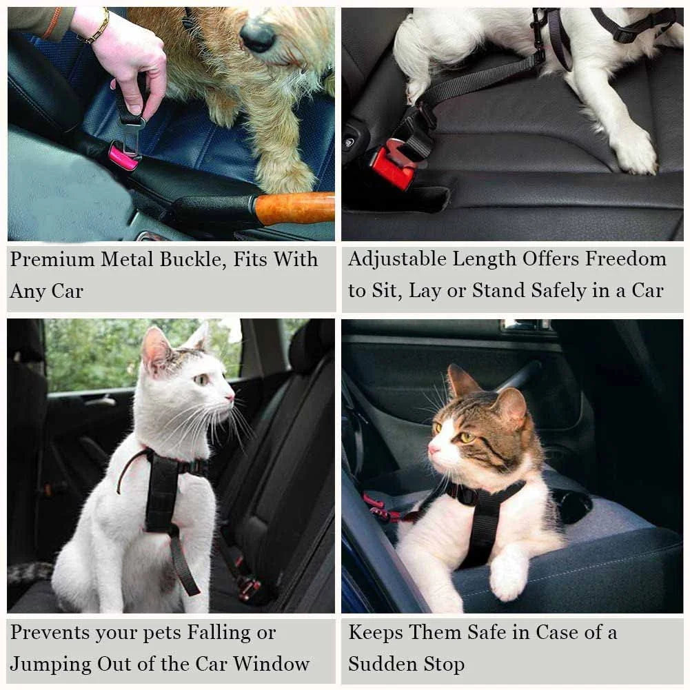 Pet car seat safety harness