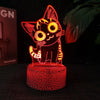 Cat Shape 3D Illusion Night Light Table Lamp