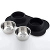 Non-slip Double Dog Bowl With Silicone Mat