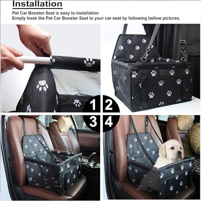 Foldable Travel Pet Car Seat Booster Basket