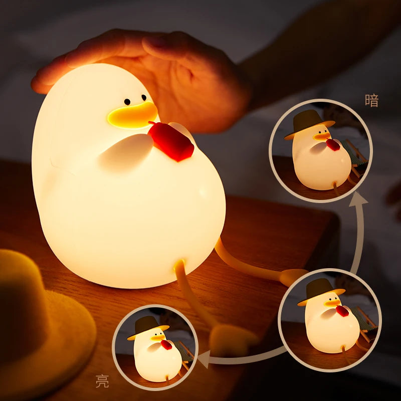 Cute Duck Soft Silicone USB Rechargeable LED Night Lamp