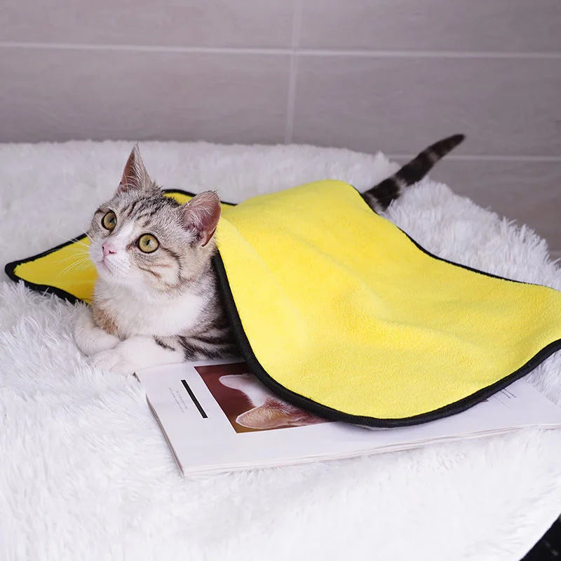 Grey and Yellow Pet Bath Towels