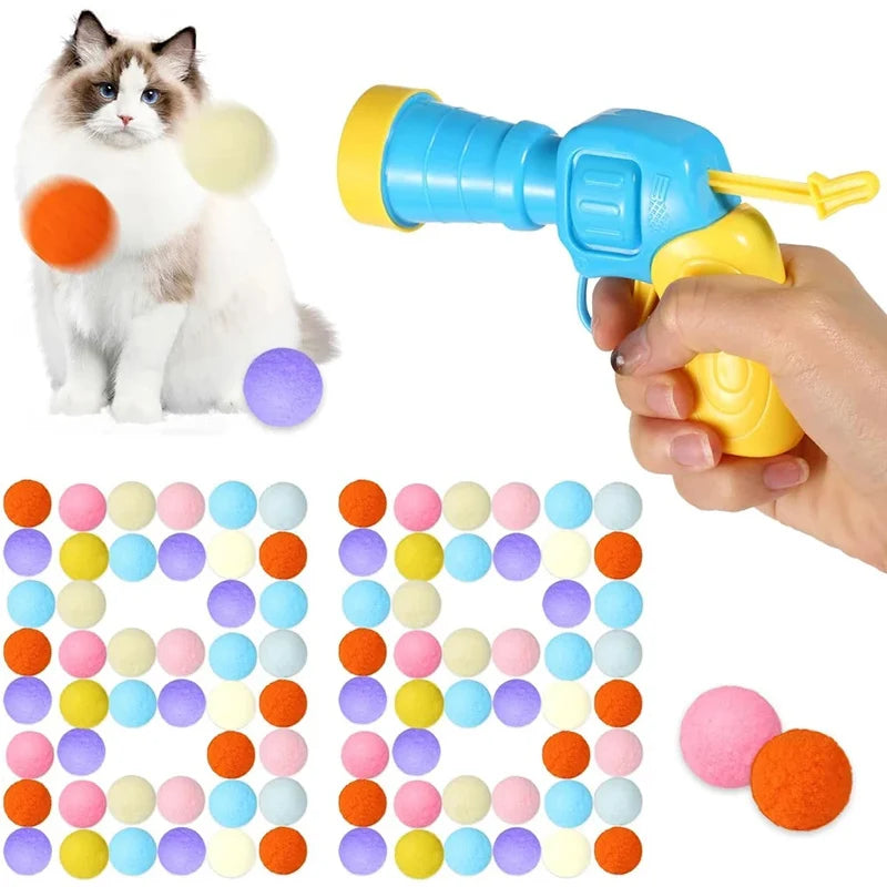 Interactive Cat Plush Ball Gun