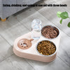 Double bowl feeder and water bottle for pets