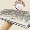 Solid wood dog brush for removing pet hair