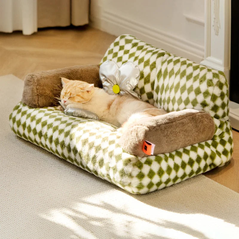 Soft Cat Bed Sofa for Cats Small Dogs Etachable & Washable