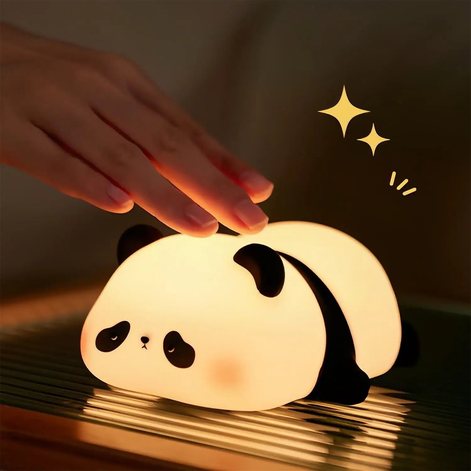 Panda Shaped LED Night Light Silicone USB Rechargeable Timer Sleeping Lamp