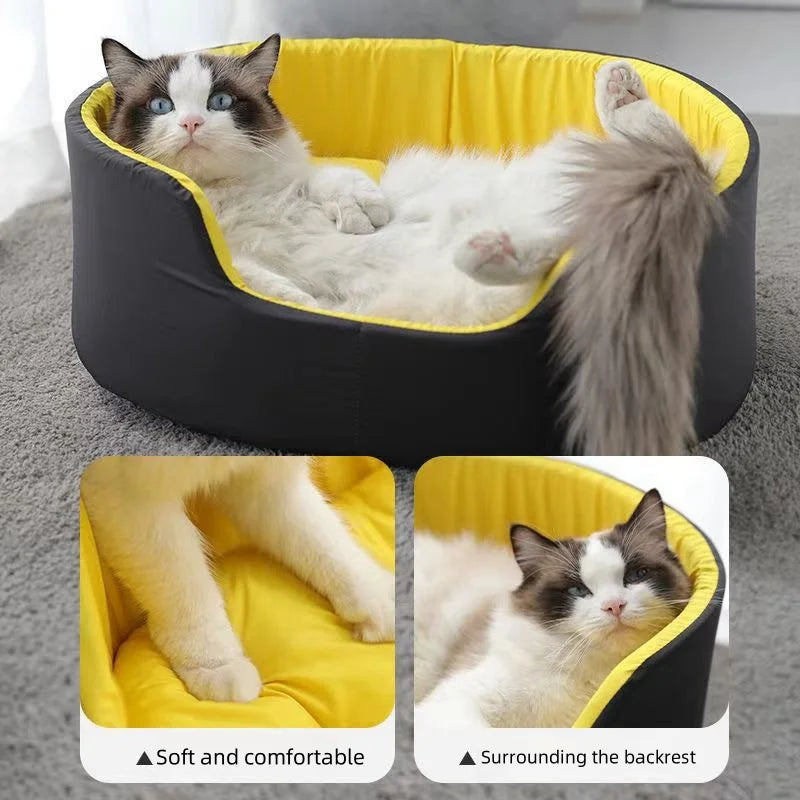 Large Dog Bed for Cats and Dogs 4 Seasons Warm and Comfortable, Soft Cotton and Waterproof