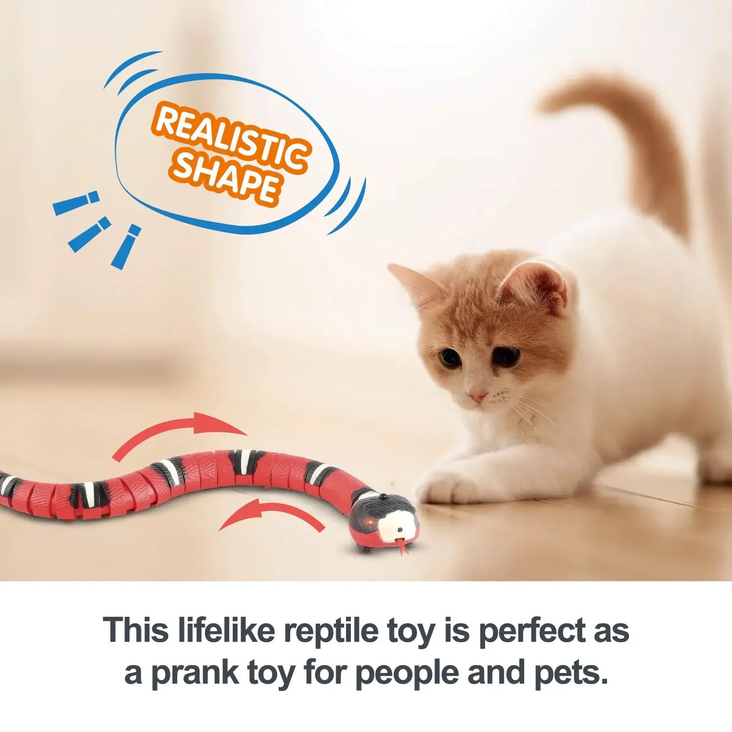 Snake-shaped intelligent sensing cat toys