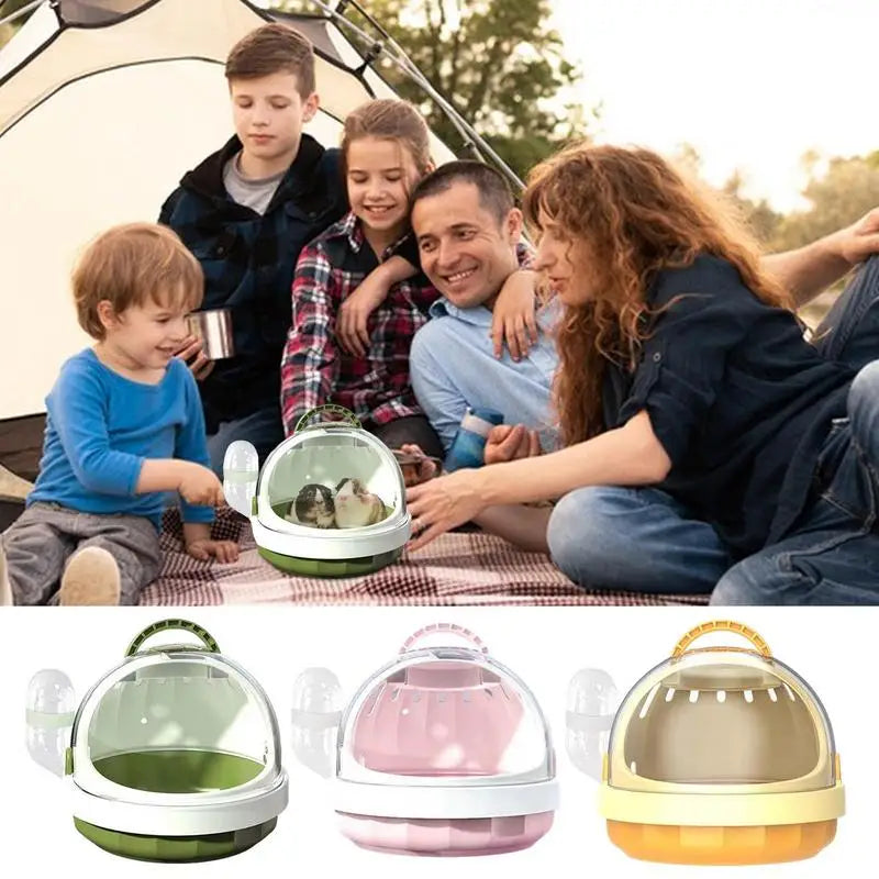 Small Pet Carrier with Water Feeder Hamster