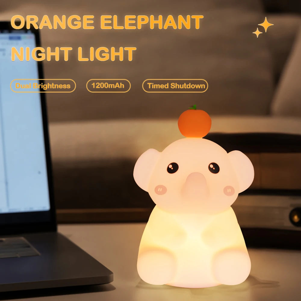 Silicone elephant shaped night light