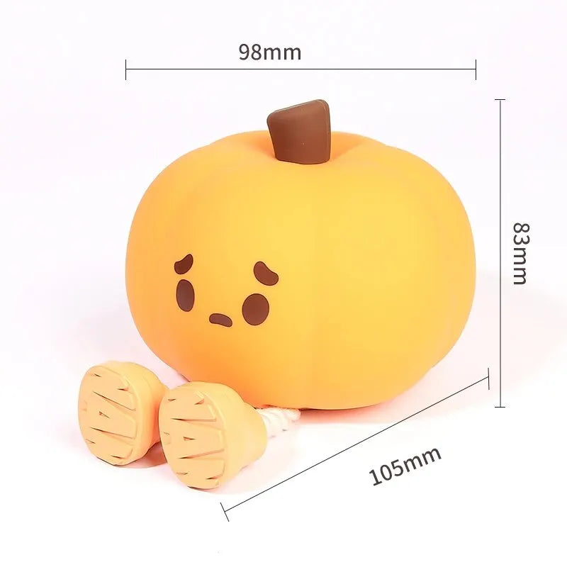 Cute Silicone LED Pumpkin Touch Sensor Light USB Rechargeable