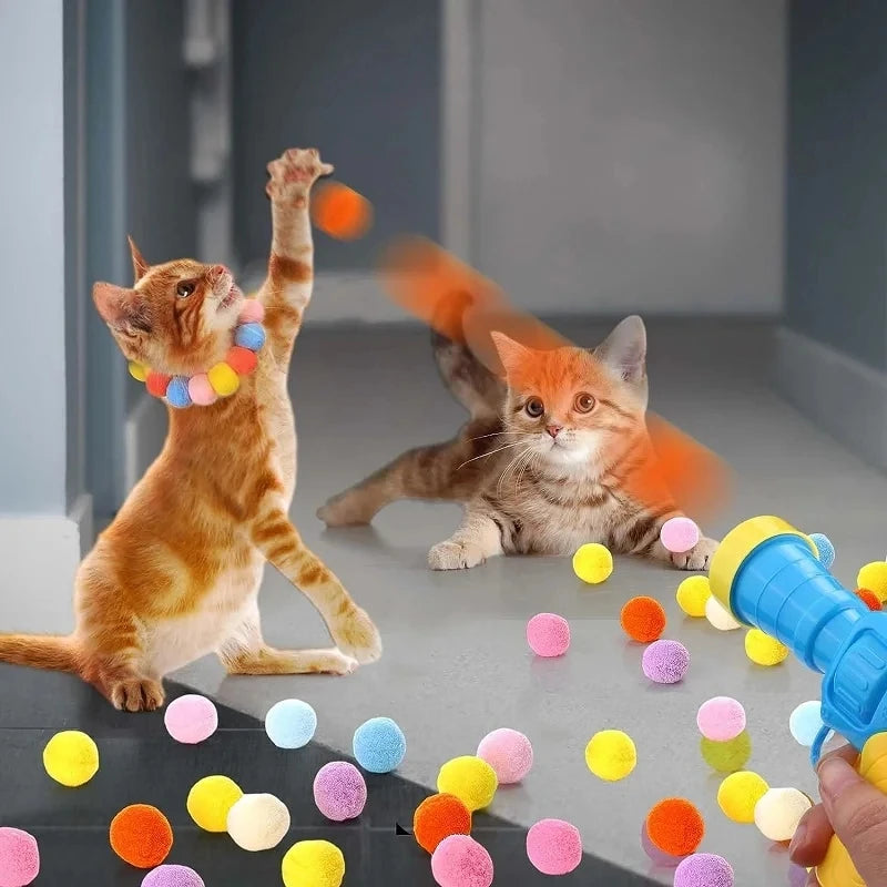 Interactive Cat Plush Ball Gun