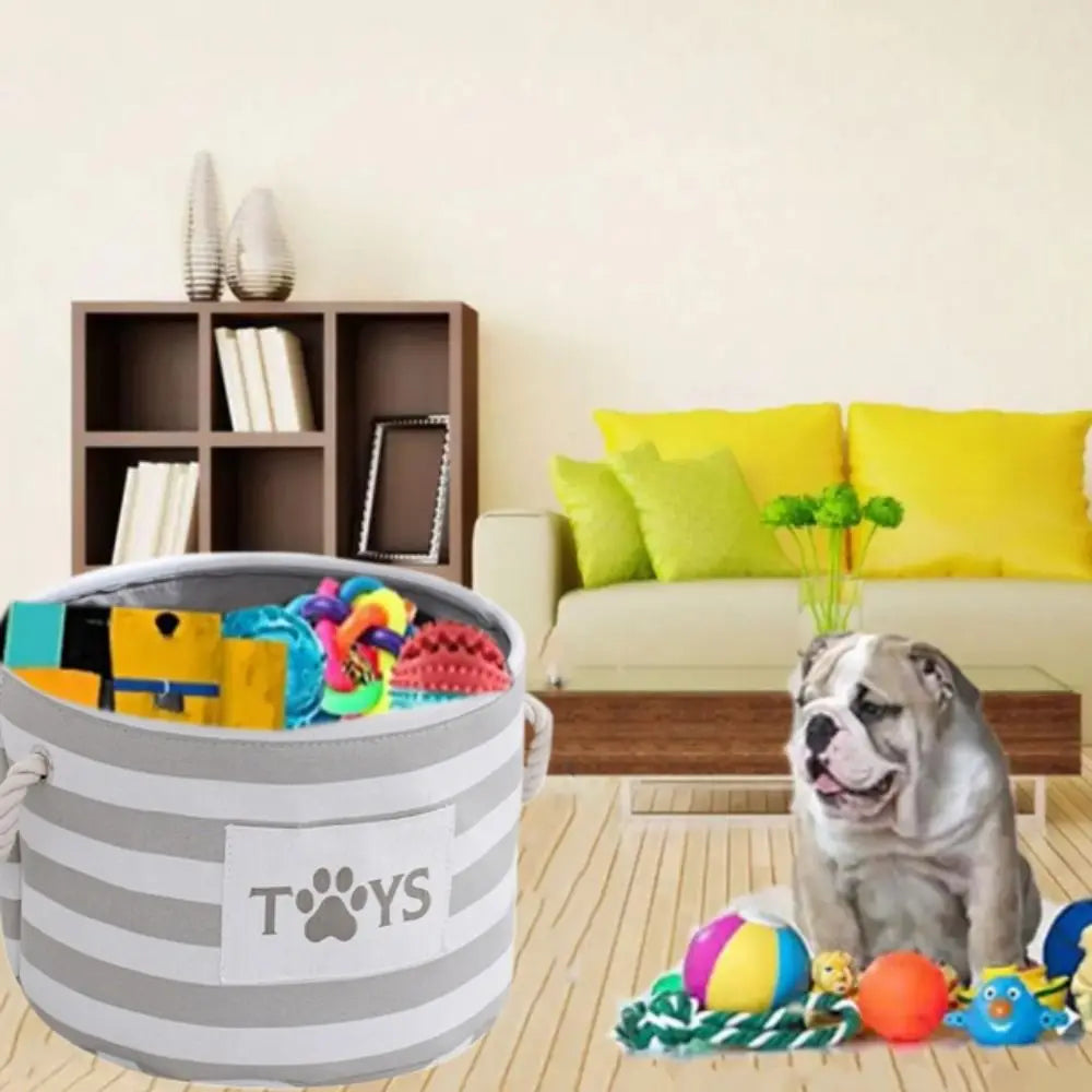 Large Capacity Dog Toy Storage Basket Foldable