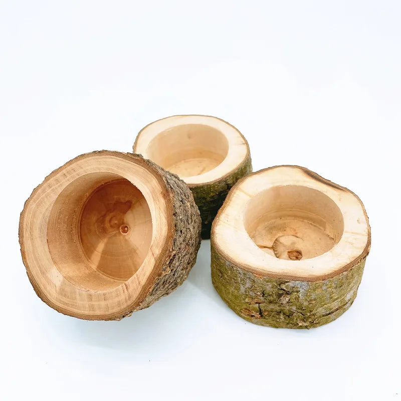 Pet Hamster Fruit Wood Food Bowl Hamster