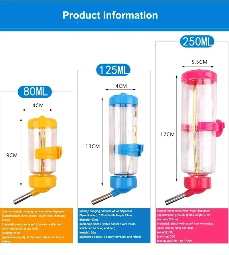 Plastic Hamster Drinking Water Bottle Dispenser