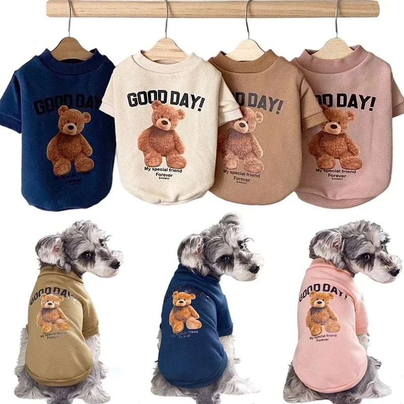 Cute Warm Bear Print Puppy Sweatshirt