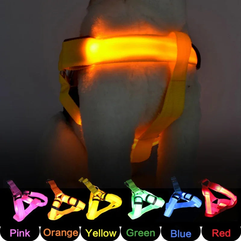 USB Rechargeable Luminous Dog Harness