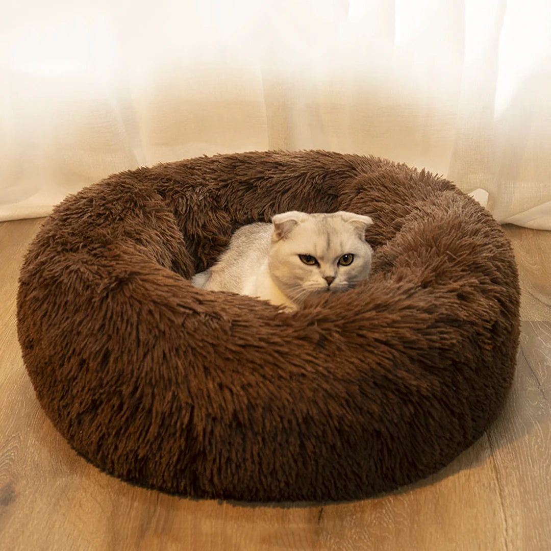 Donut-Shaped Plush Pet Bed