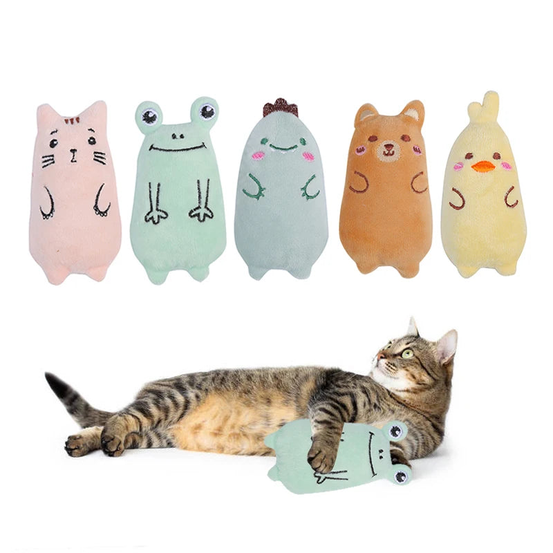 Cute animal shapes plush catnip toys Bite resistant