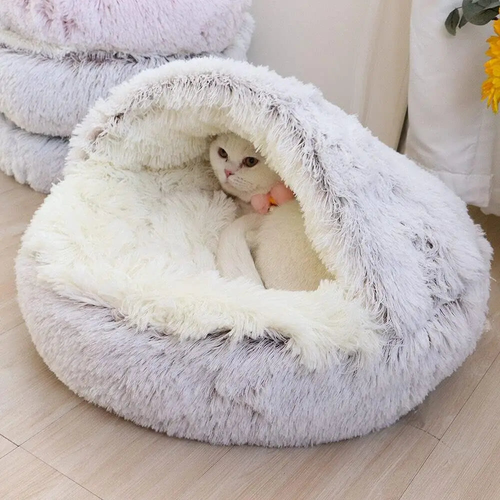 Plush Pet Bed with Snuggle Spot