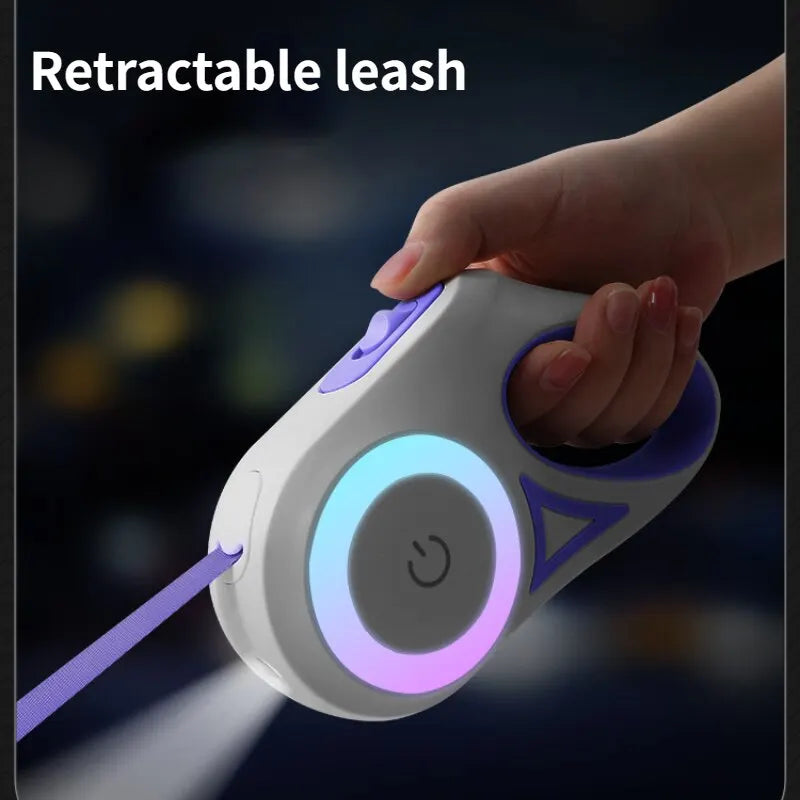 Retractable Pet Leash with LED Flashlight.