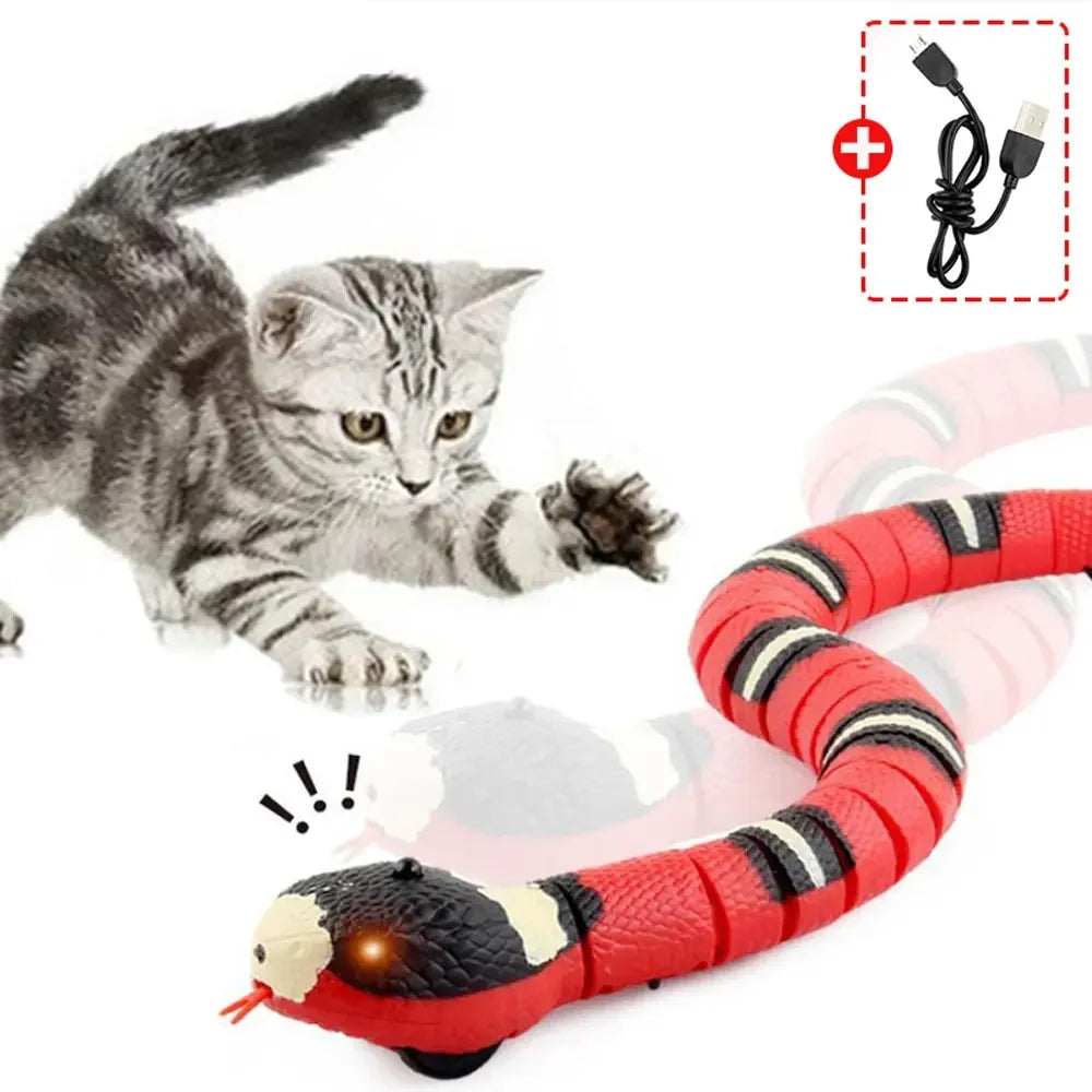 Snake-shaped intelligent sensing cat toys