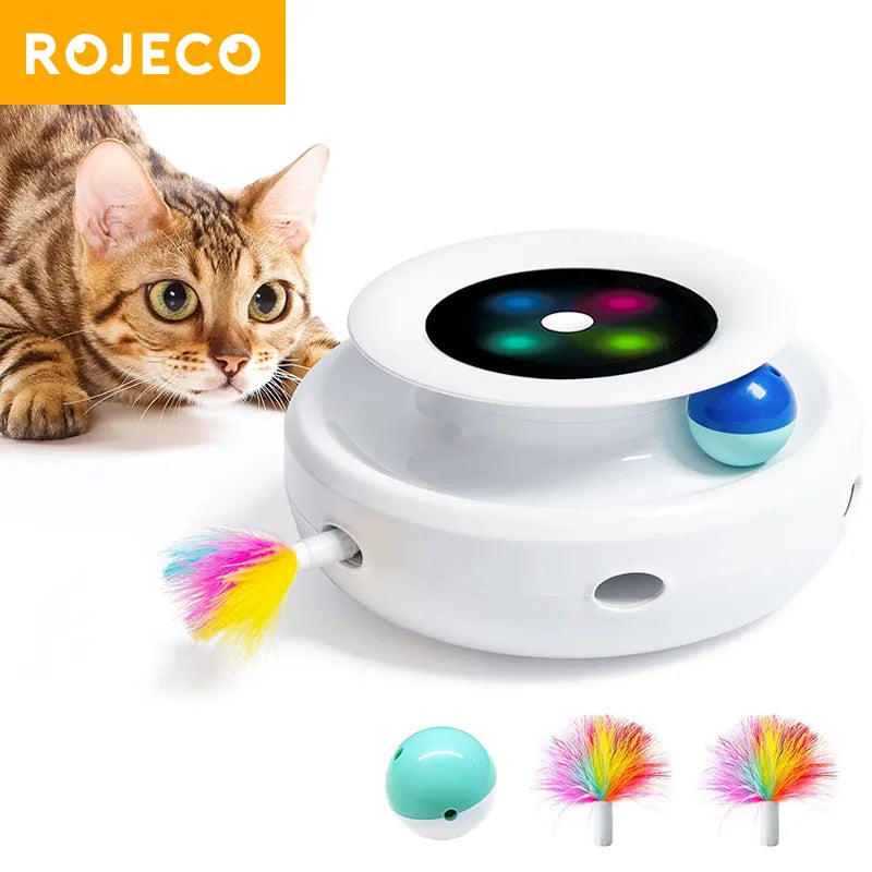 Fun Ball Game With Automatic Feathers Cats and Small Dogs