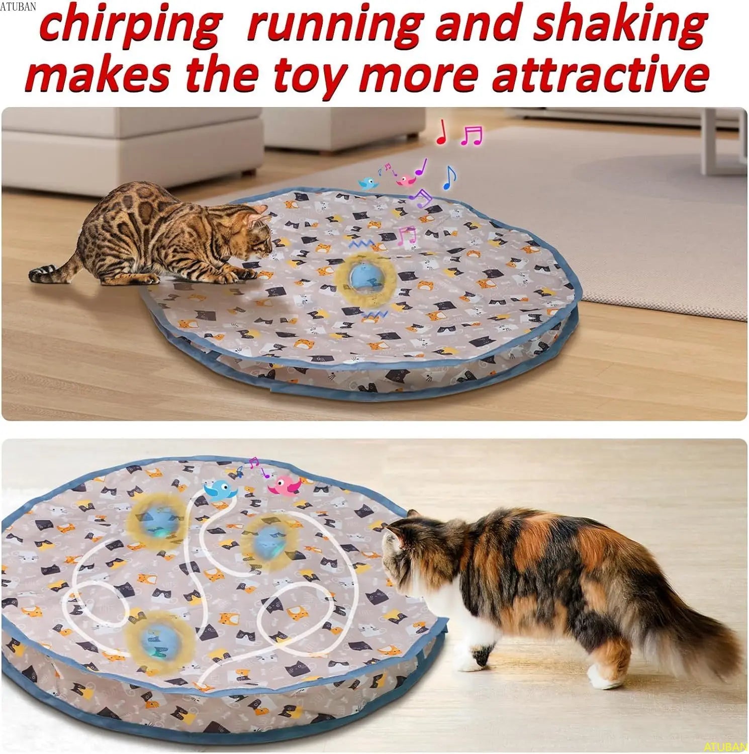 Chirping & Motion Activated Interactive Cat Toy