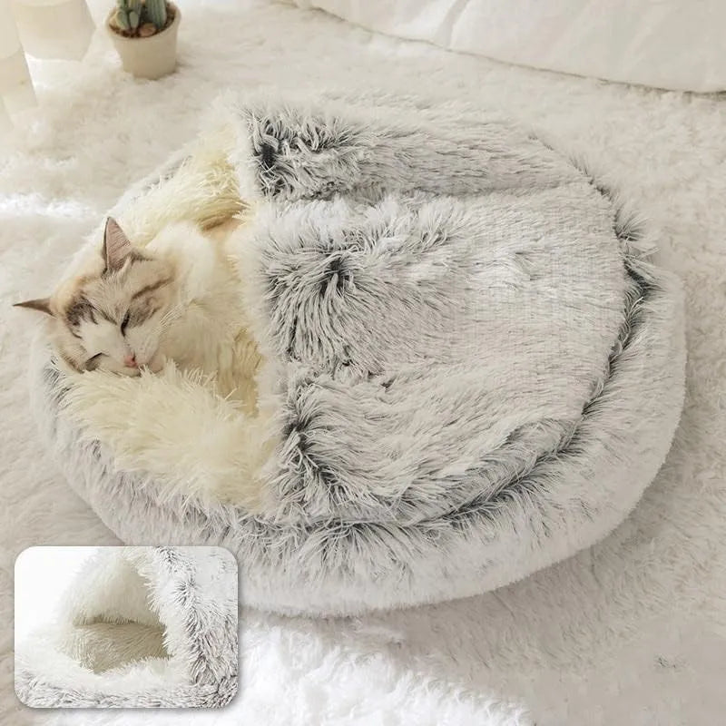 Plush Pet Bed with Snuggle Spot