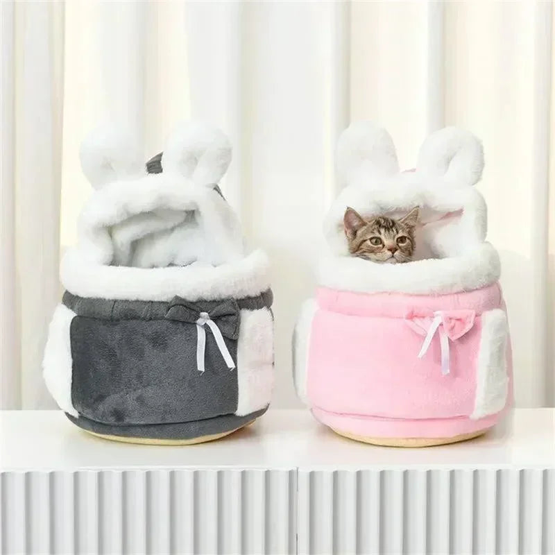 Warm pet carrier bag for cats and puppies