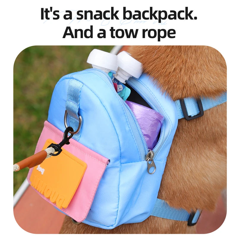 Pet Backpack With Harness Collar