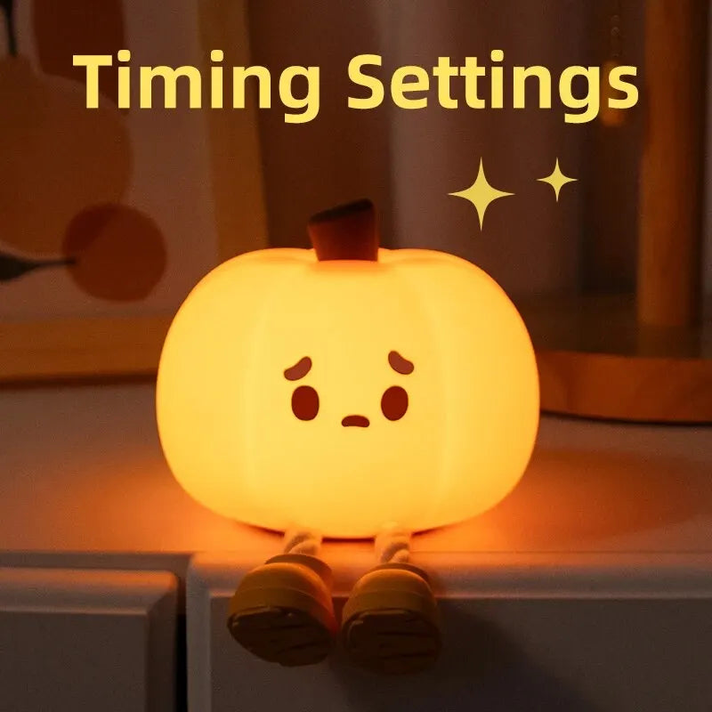 Cute Silicone LED Pumpkin Touch Sensor Light USB Rechargeable