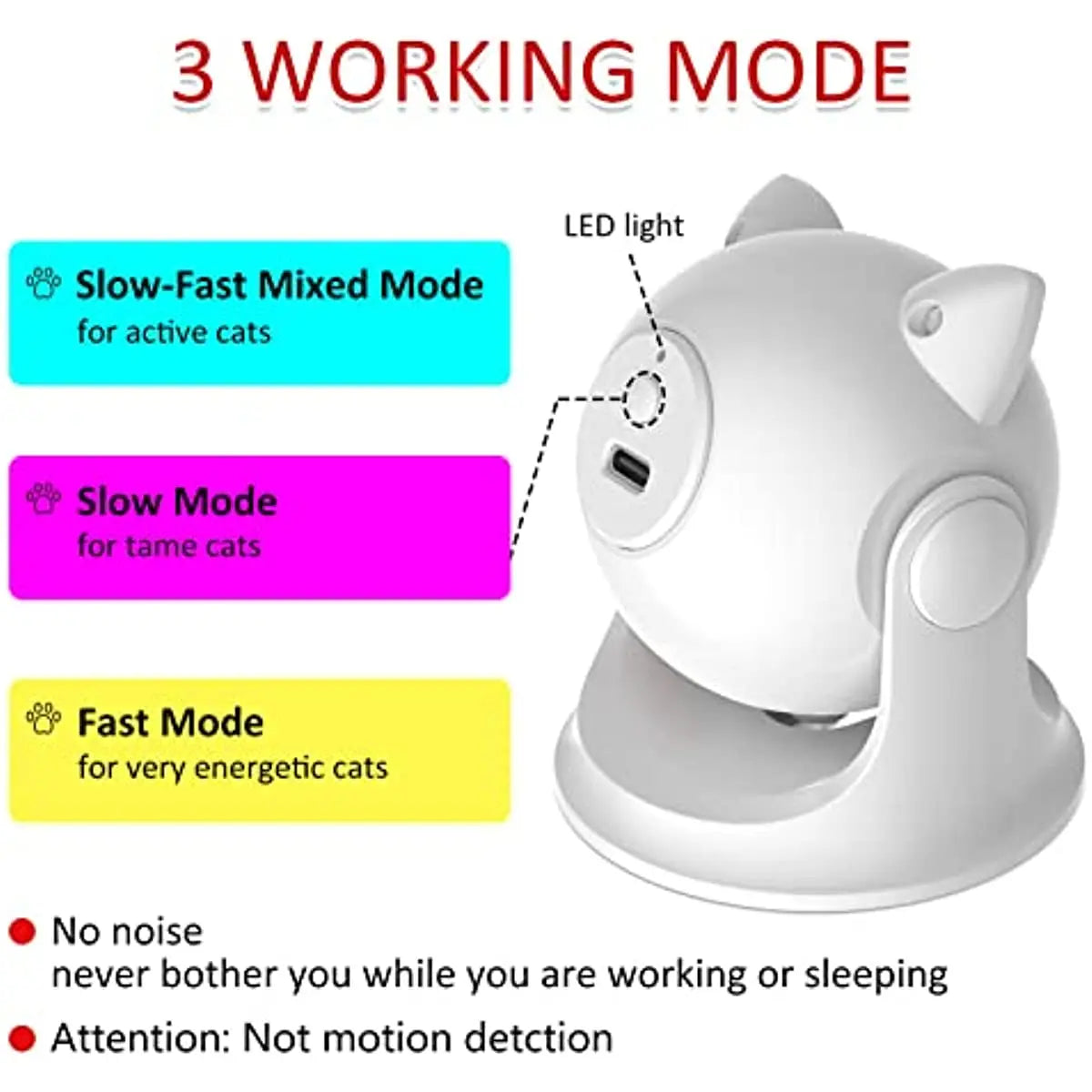 Rechargeable Motion Activated Cat Laser Toy Automatic