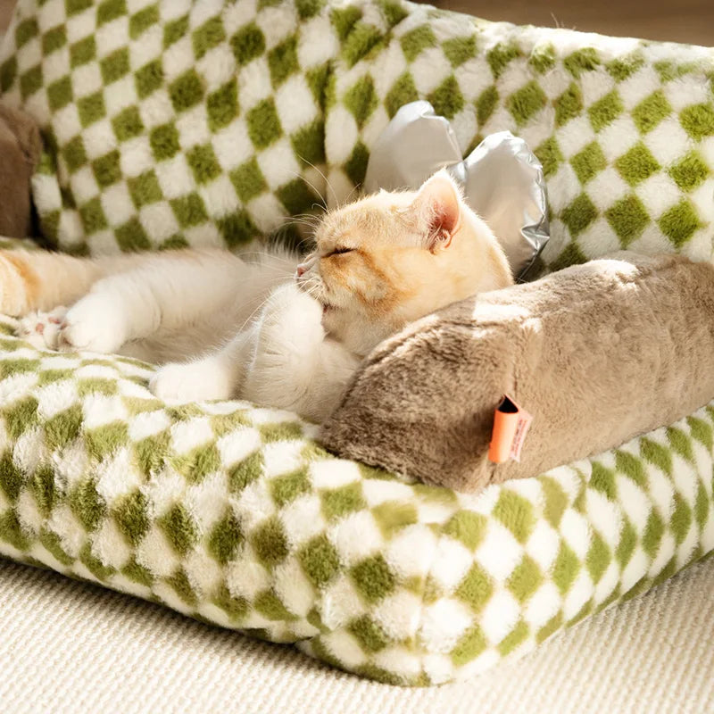 Soft Cat Bed Sofa for Cats Small Dogs Etachable & Washable