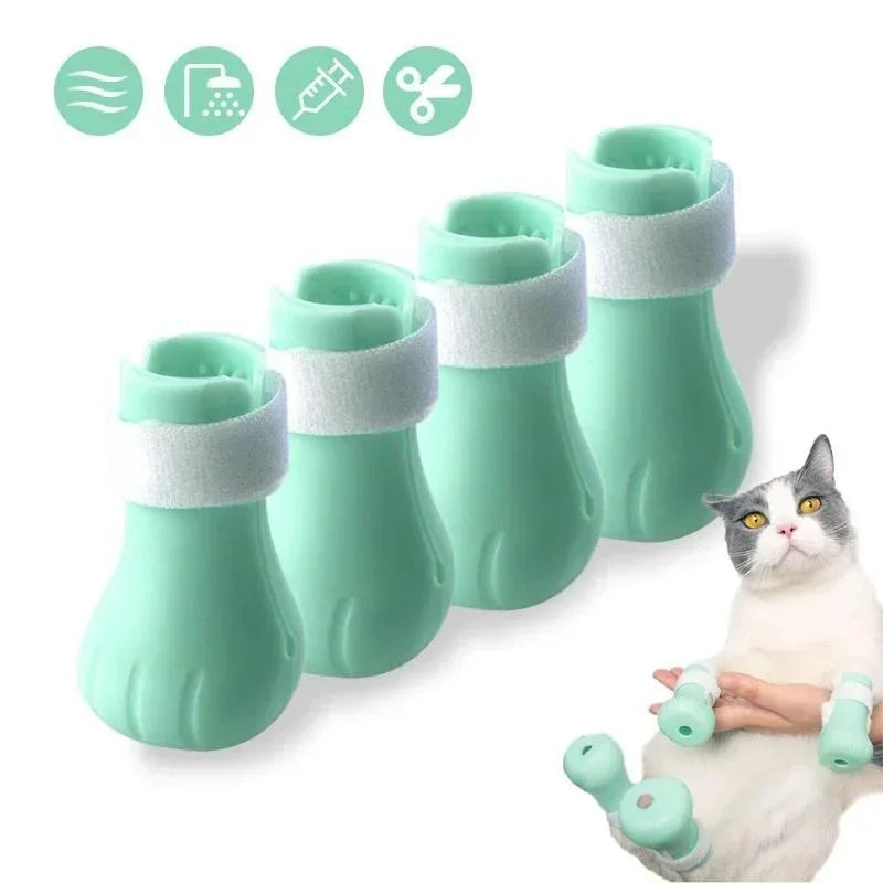 Adjustable Silicone Anti-scratch Cat Foot Shoes