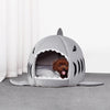 Shark shaped cat bed