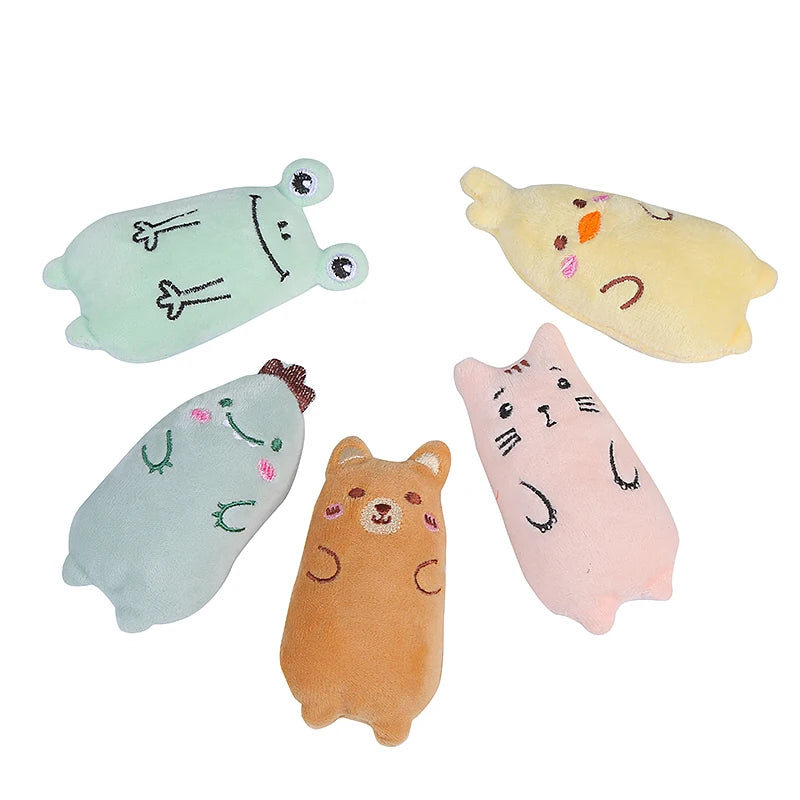 Cute animal shapes plush catnip toys Bite resistant