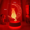 3D Acrylic Led Night Light Moon Cat Figure