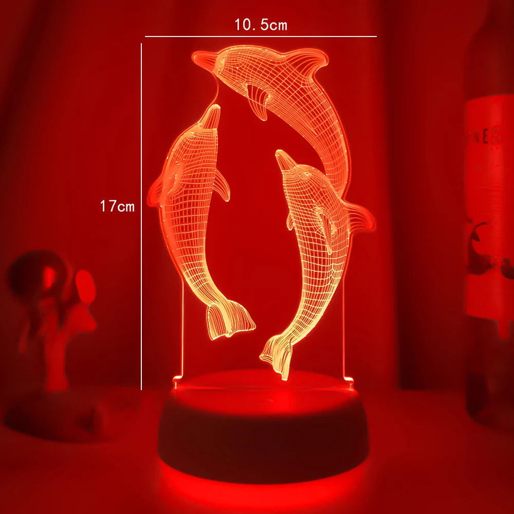 3D Dolphin Night Light