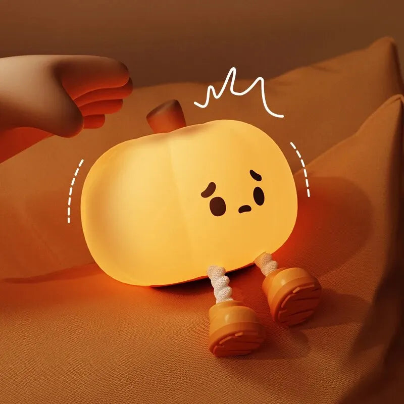 Cute Silicone LED Pumpkin Touch Sensor Light USB Rechargeable