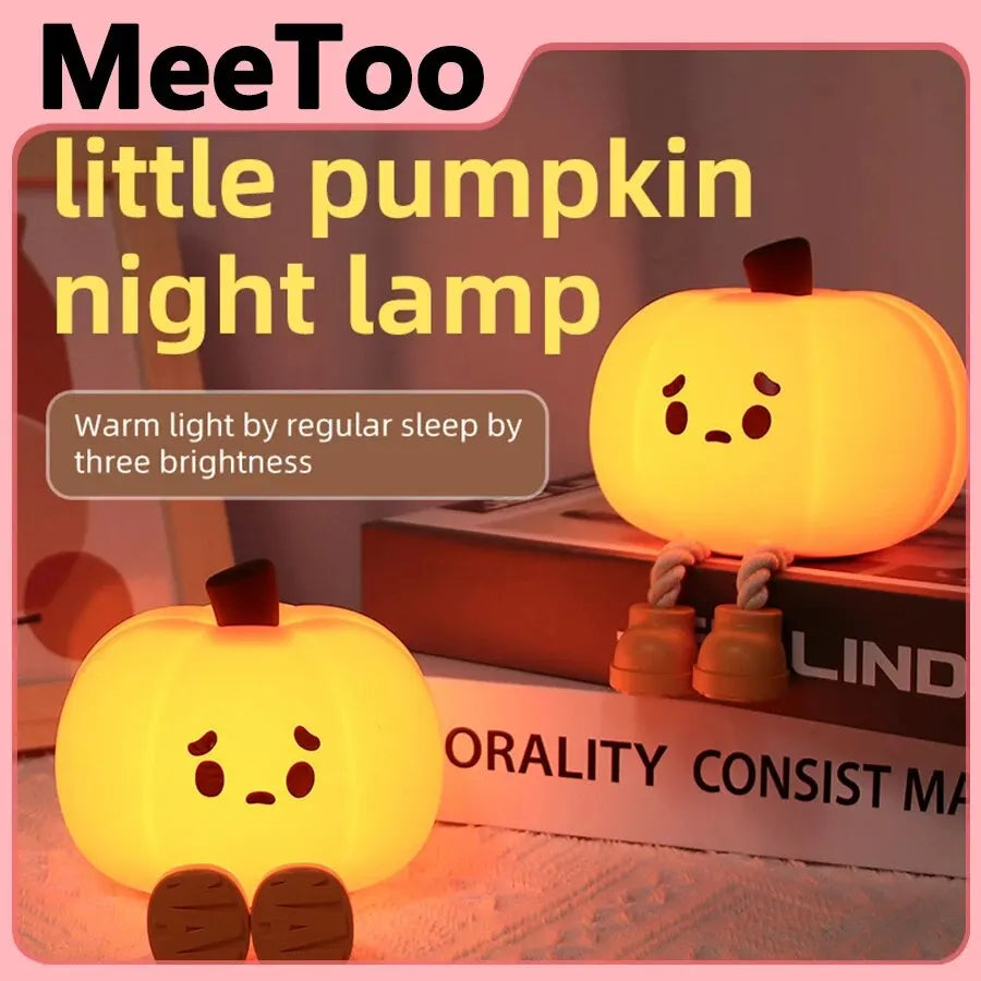 Cute Silicone LED Pumpkin Touch Sensor Light USB Rechargeable